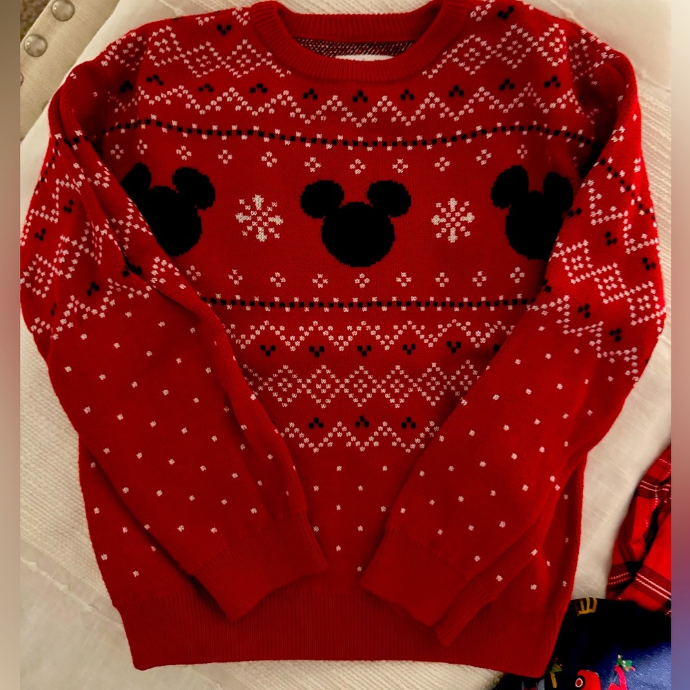 Little Sleepies Mickey Christmas Sweater 4T fits like 3T